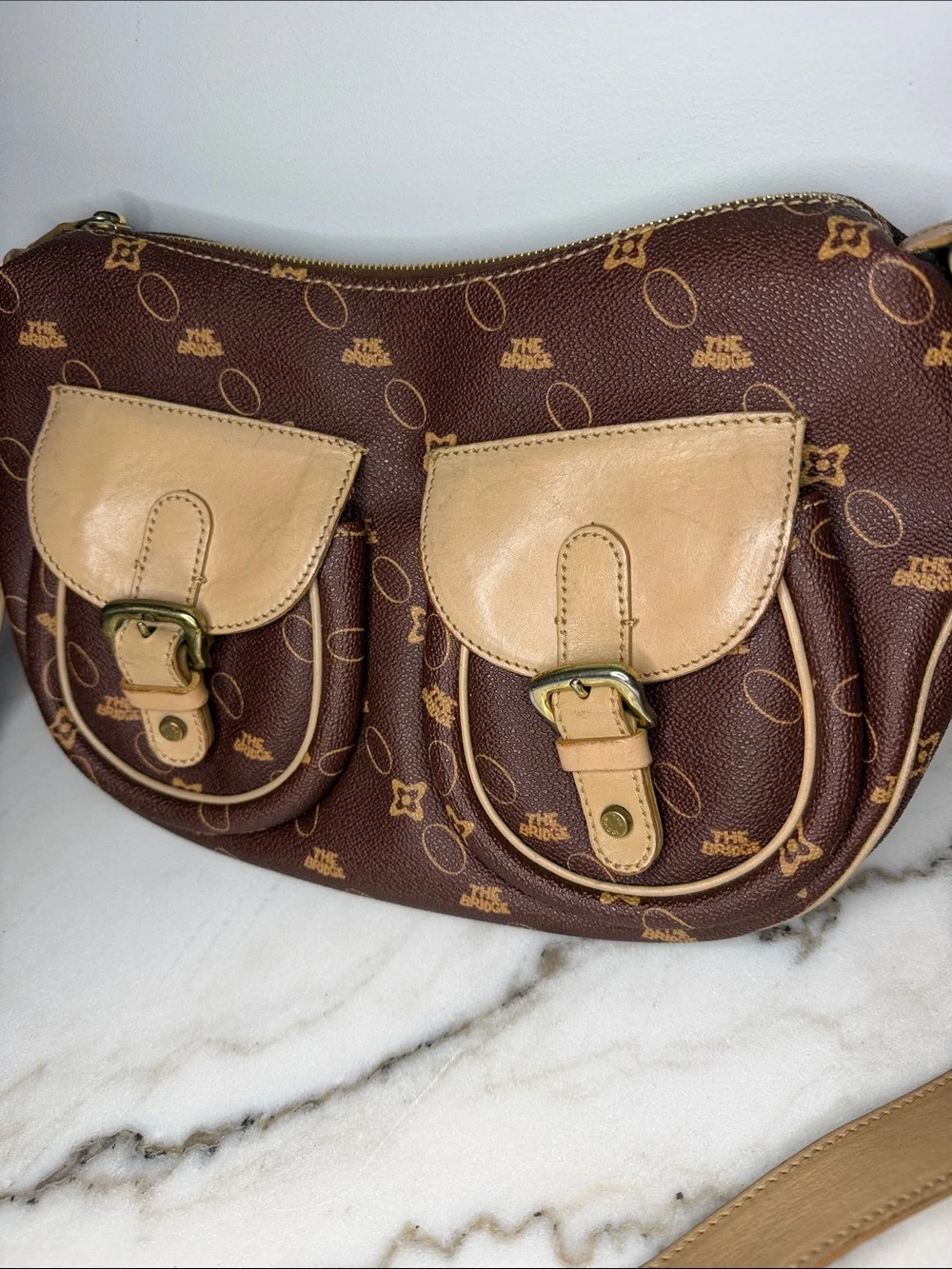 The Bridge Made in Italy monogram shoulder bag